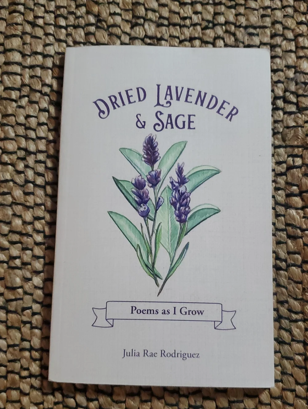 Dried Lavender & Sage Hardcover Book — White with Purple Artwork